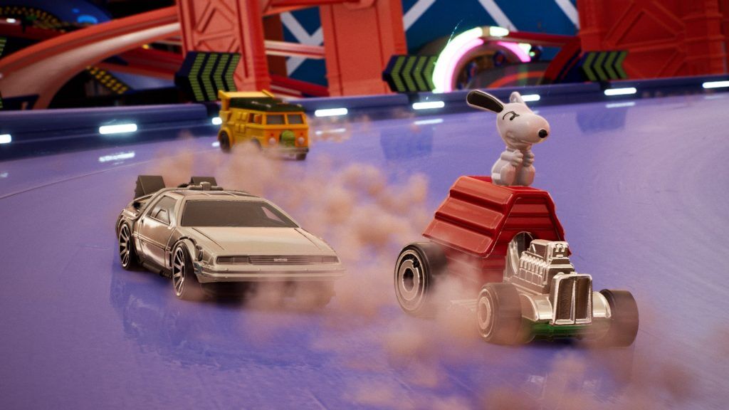 An image of three cars racing in Hot Wheels Unleashed.