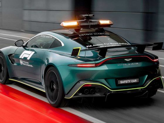 An image of the Aston Martin Vantage F1 safety car.