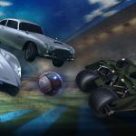 An image of several movie cars in Rocket League