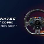 An image of a Fanatec CSL DD wheel with an F1 22 car in the background.