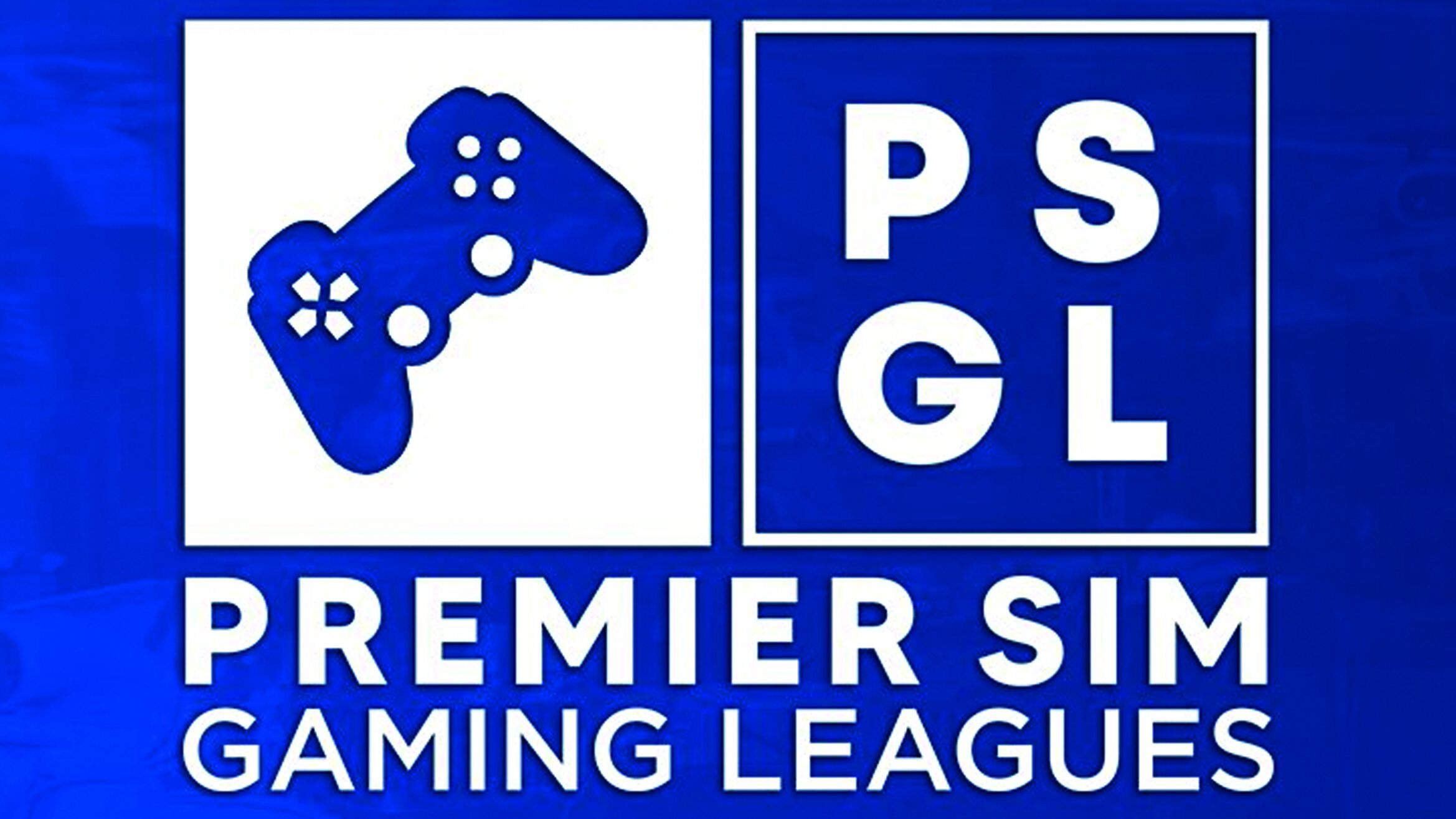 Logo of Premier Sim Gaming Leagues with a PlayStation controller in the top left
