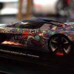 Miniature model of the Porsche Vision GT with Vexx' livery at gamescom