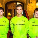 Lando Norris in a Quadrant jersey with the Rocket League players of Quadrant.