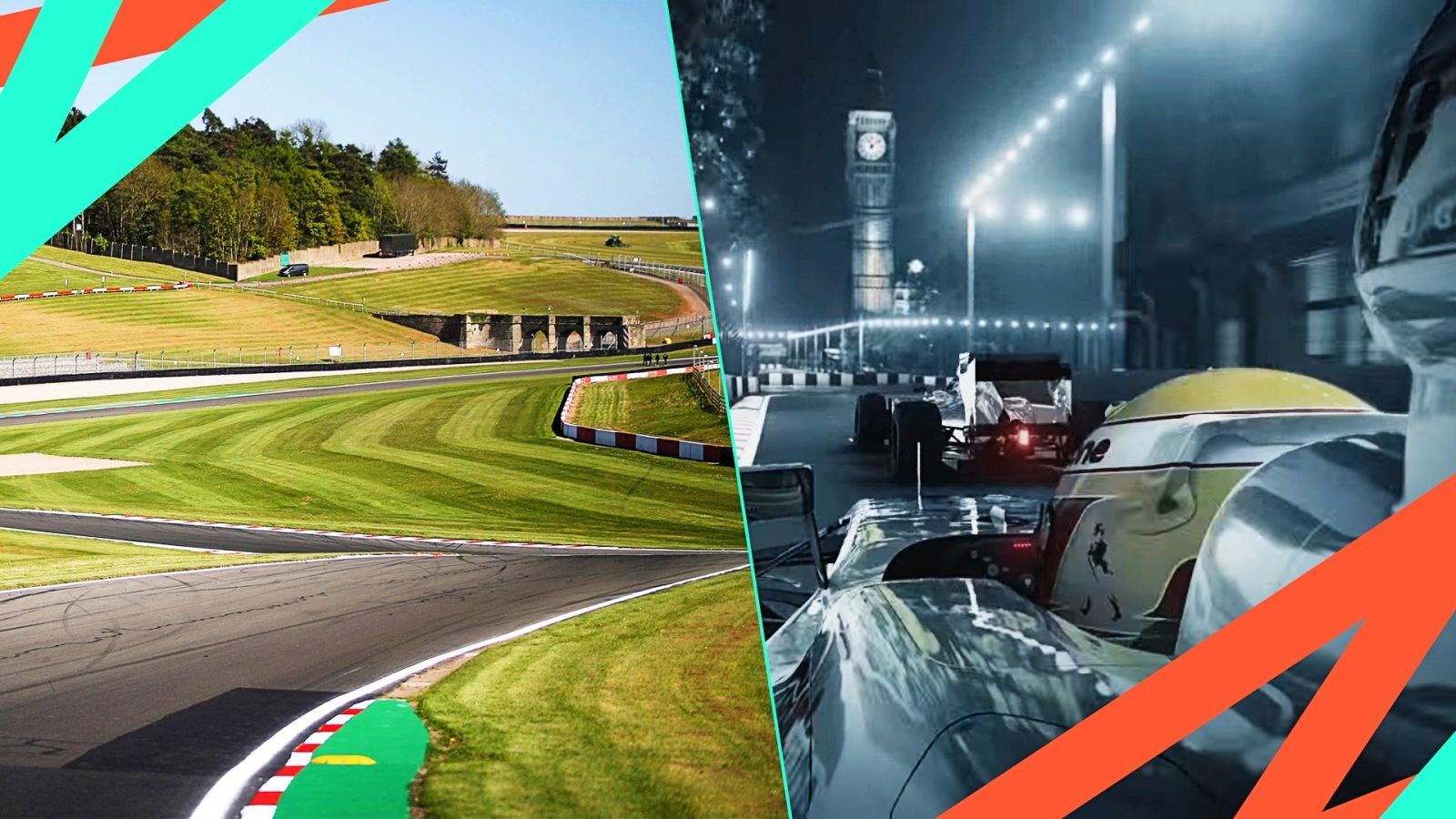An image of Donnington alongside an image of the prosed London GP circuit.