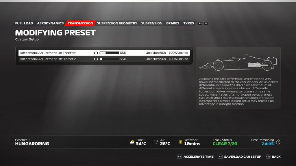 F1 23 Setup guide to transmission in Hungary