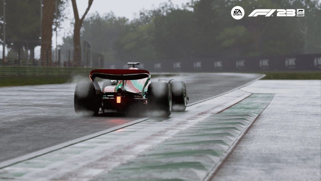 Overtake.GG F1 23 car in wet weather at Imola