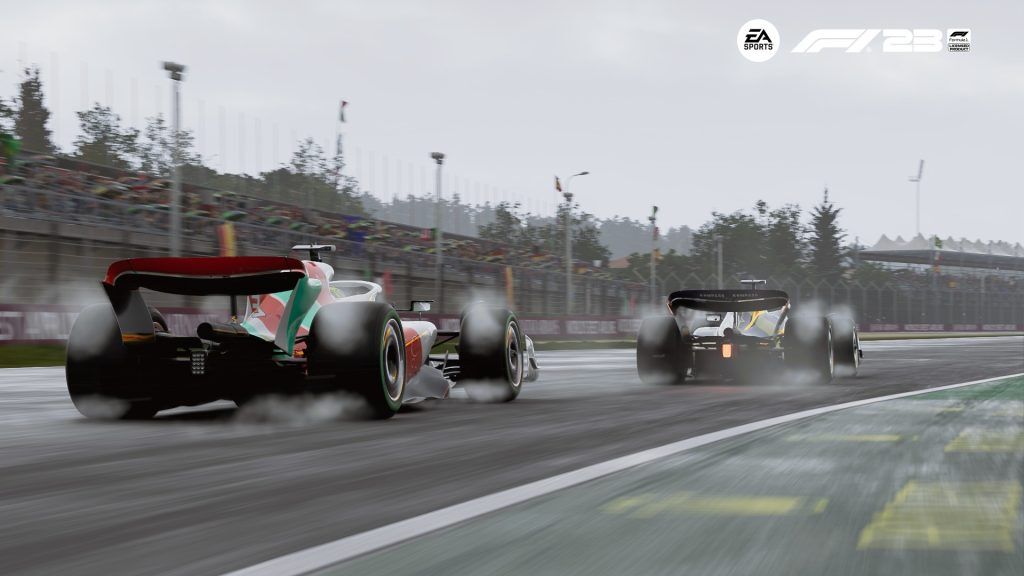 Racing in wet weather in F1 23 is a lot of fun