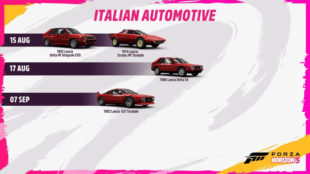 Lancia returns to FH5 in the Italian Automotive update with some amazing cars
