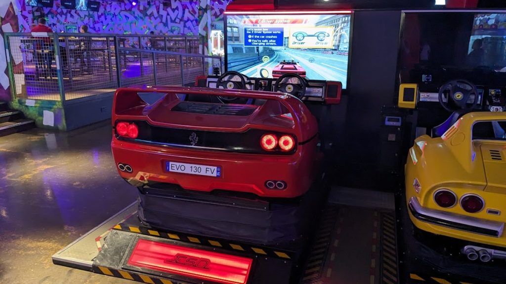 A Ferrari F50-esque arcade machine.