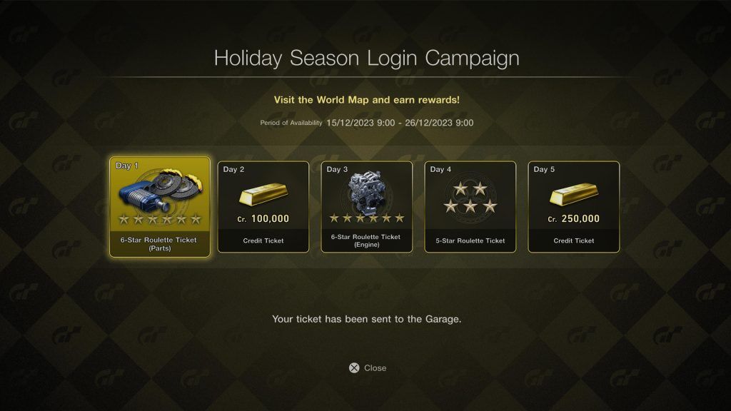 Gran Turismo 7 Holiday Season Login Campaign 2023