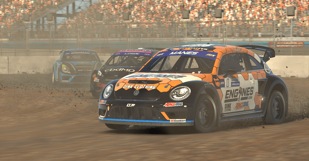 The entry-level VW Beetle iRacing Rallycross car is available to all for free.