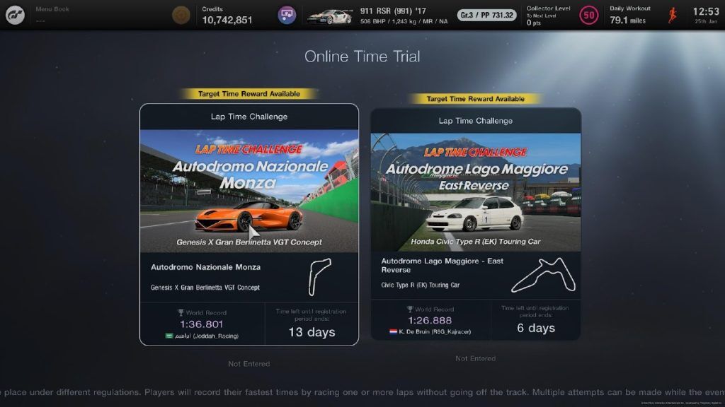 GT7 Lap Time Challenge for the week of 25th January