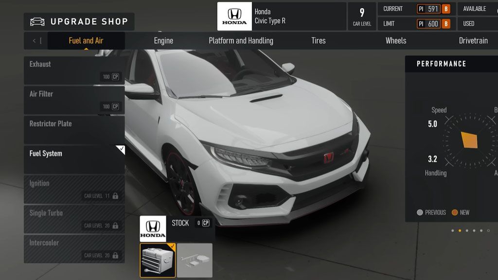 Forza Motorsport Upgrade Shop