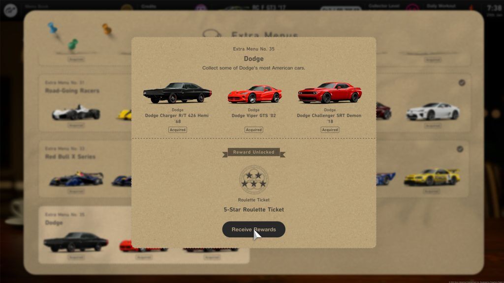 Gran Turismo 7 1.42 January 2024 Update - Dodge Extra Menu