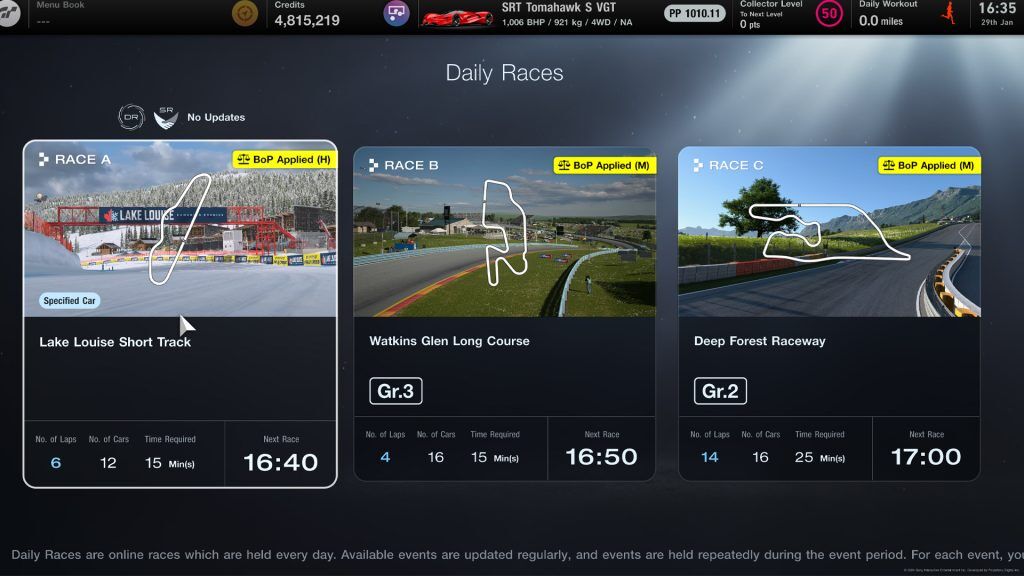 Gran Turismo 7 Daily Races, Sport Mode, 29th January 2024