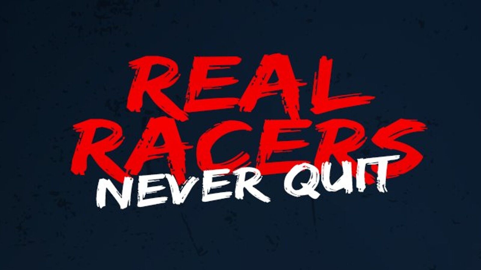 A logo for Real Racers Never Quit