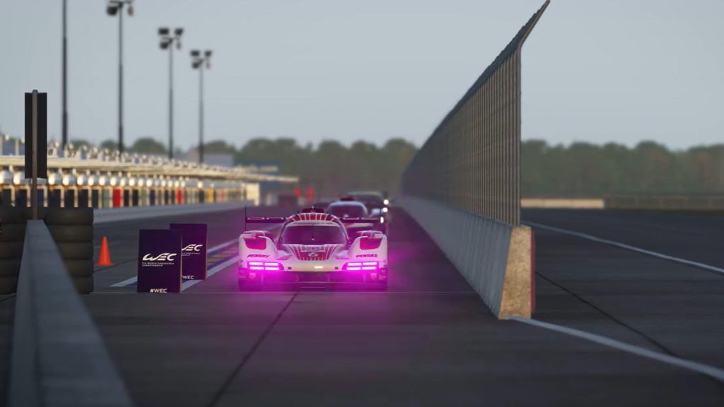Le Mans Ultimate Porsche leaves Sebring pitlane